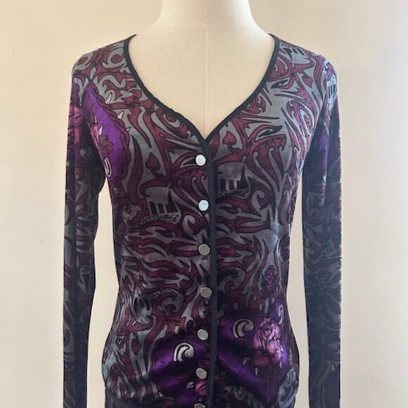 Vintage Velvet Frankie loves Johnny Betsey Johnson New York Cardigan/Pants Set - Picture 3 of 11